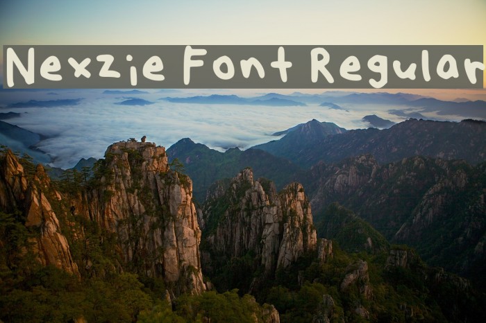 Nexzie Font Regular Font examples
