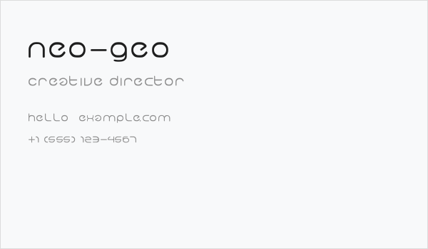 neo-geo Business Card