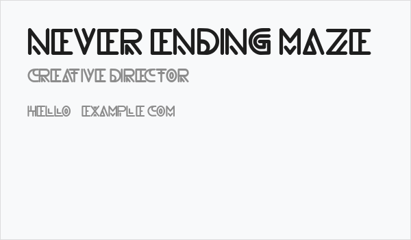 never ending maze Business Card