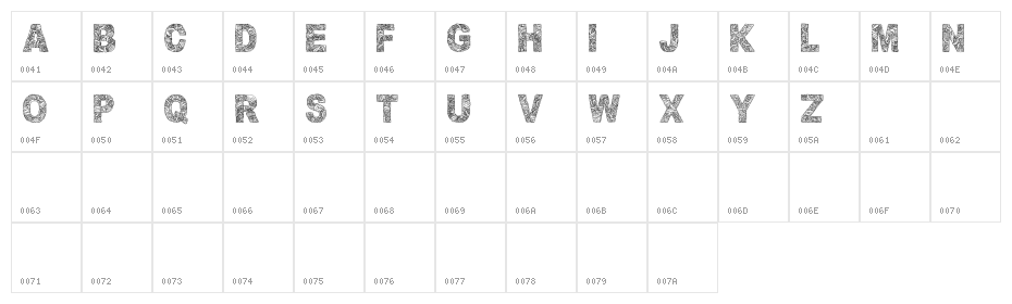 new Font Character Map