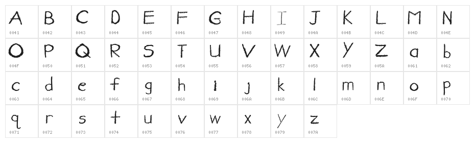 newFont-Regular Character Map
