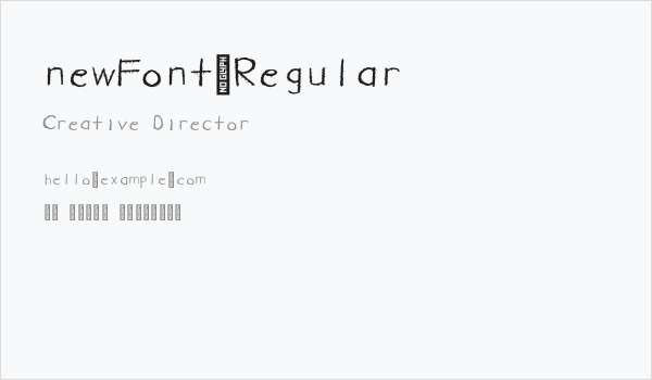 newFont-Regular Business Card
