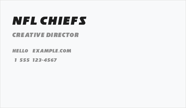 NFL Chiefs Business Card
