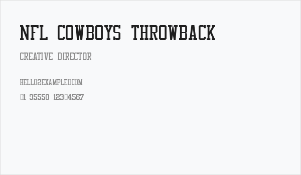 NFL Cowboys Throwback Business Card