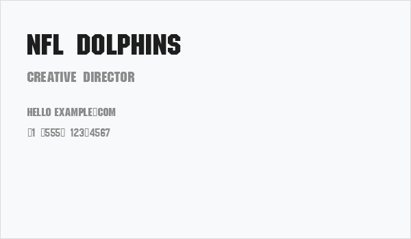 NFL Dolphins Business Card