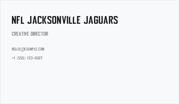 NFL Jacksonville Jaguars Business Card
