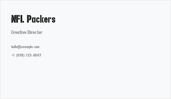 NFL Packers Business Card