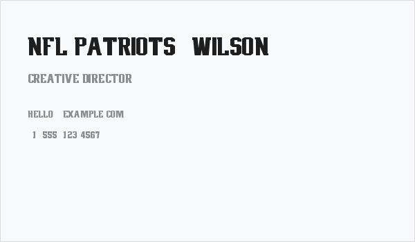 NFL Patriots (Wilson) Business Card