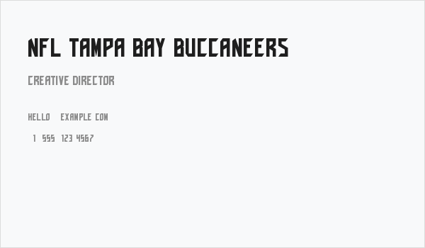 NFL Tampa Bay Buccaneers Business Card