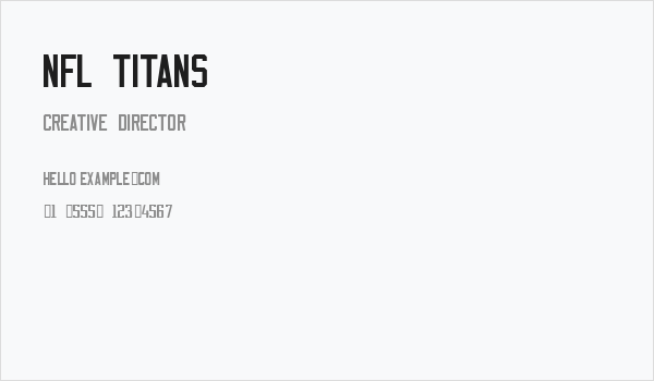 NFL Titans Business Card