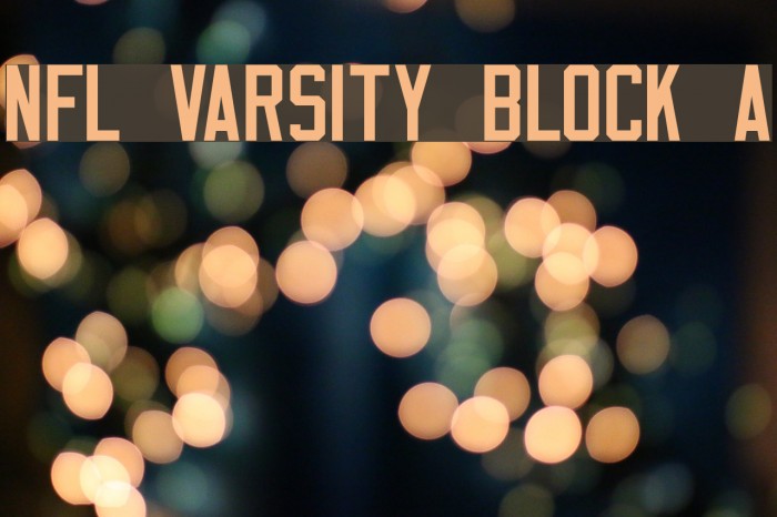NFL Varsity Block A Font examples