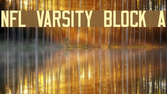 NFL Varsity Block A Font examples
