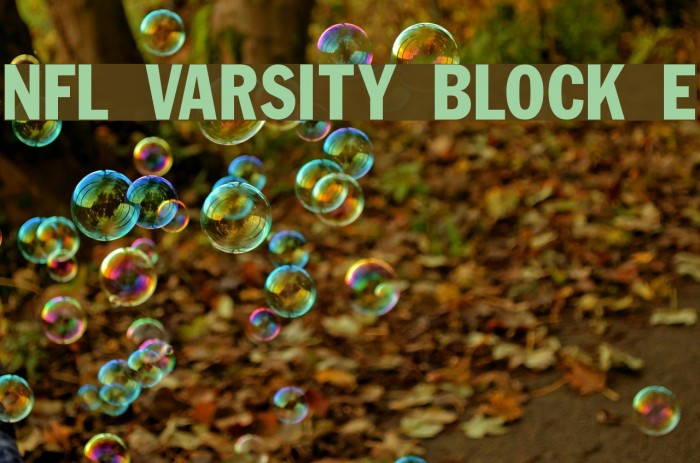 NFL Varsity Block E Font examples