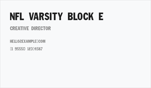 NFL Varsity Block E Business Card