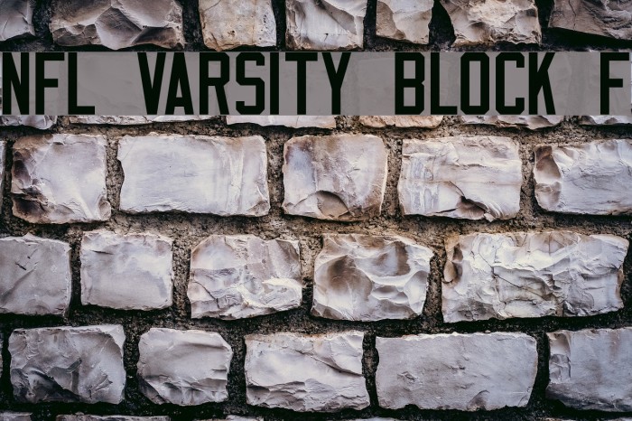 NFL Varsity Block F Font examples