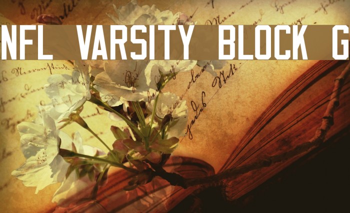 NFL Varsity Block G Font examples