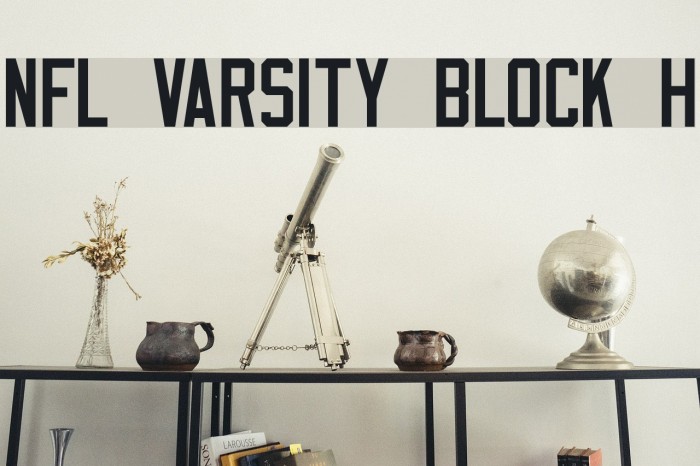 NFL Varsity Block H Font examples