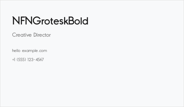 NFNGroteskBold Business Card