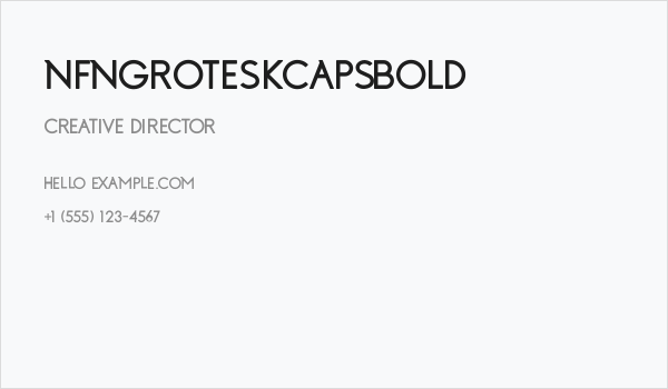 NFNGroteskCapsBold Business Card