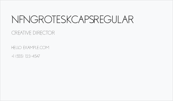 NFNGroteskCapsRegular Business Card
