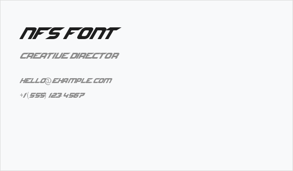 NFS font Business Card