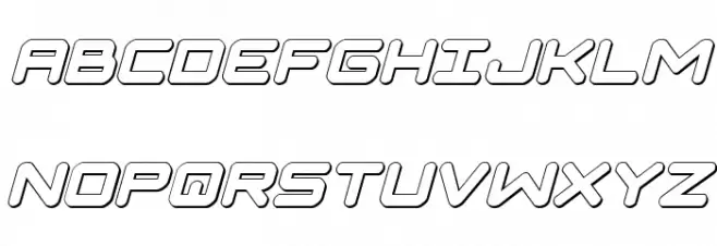 NGC 292 3D Italic Font UPPERCASE