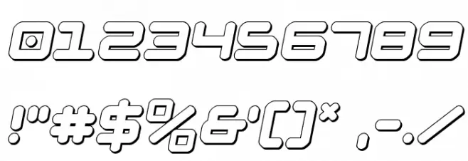 NGC 292 3D Semi-Italic Font OTHER CHARS