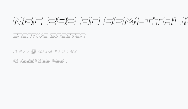 NGC 292 3D Semi-Italic Business Card