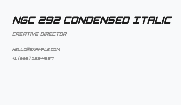NGC 292 Condensed Italic Business Card