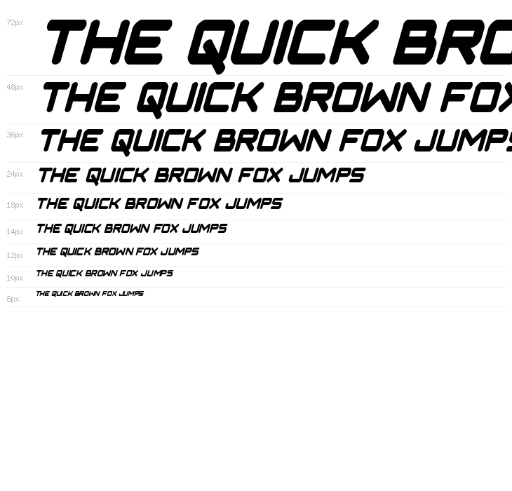 NGC 292 Condensed Italic Waterfall