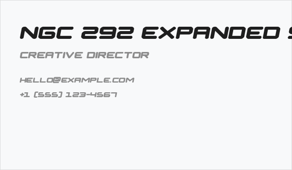 NGC 292 Expanded Semi-Italic Business Card