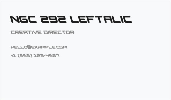 NGC 292 Leftalic Business Card