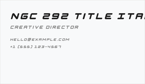NGC 292 Title Italic Business Card