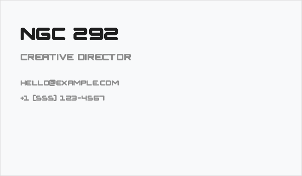 NGC 292 Business Card