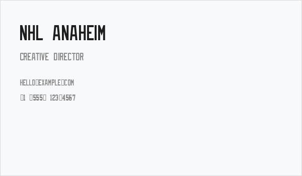 NHL Anaheim Business Card