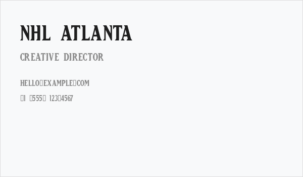 NHL Atlanta Business Card