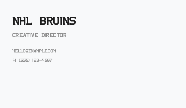 NHL Bruins Business Card