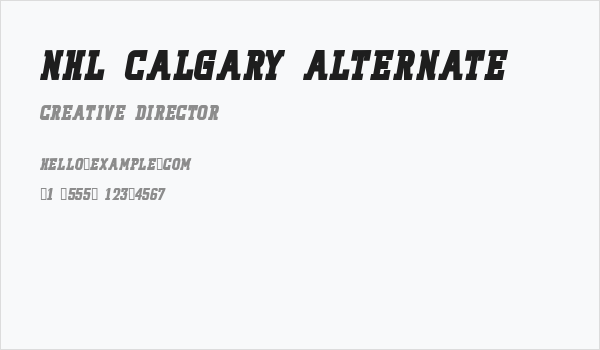 NHL Calgary Alternate Business Card