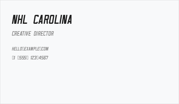 NHL Carolina Business Card