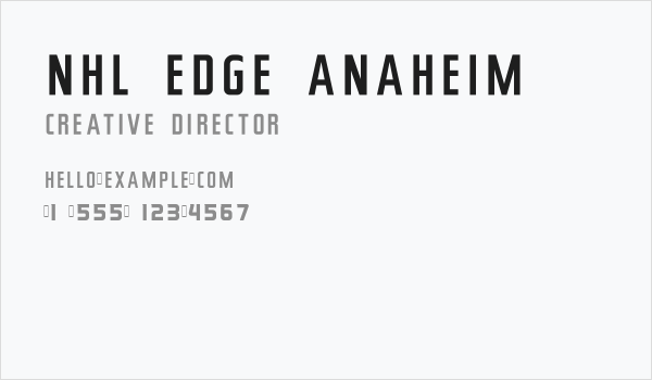 NHL Edge Anaheim Business Card