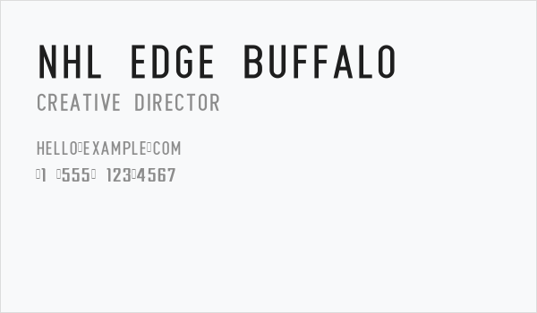 NHL Edge Buffalo Business Card