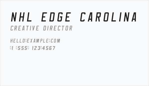 NHL Edge Carolina Business Card
