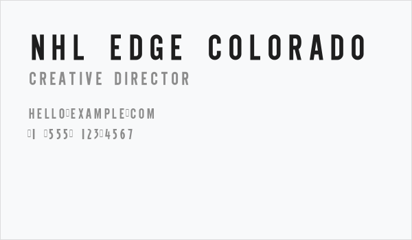 NHL Edge Colorado Business Card