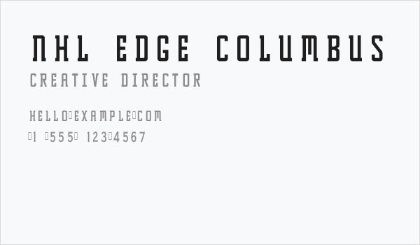 NHL Edge Columbus Business Card