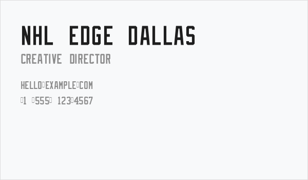 NHL Edge Dallas Business Card