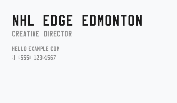 NHL Edge Edmonton Business Card