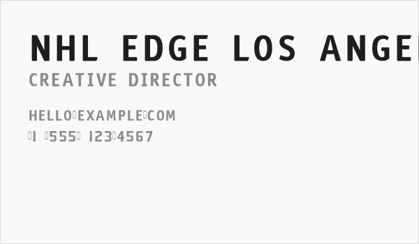NHL Edge Los Angeles Business Card