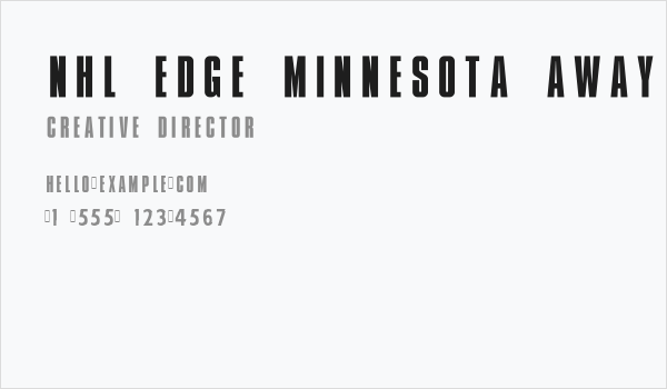 NHL Edge Minnesota Away Business Card