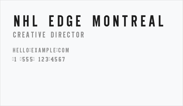 NHL Edge Montreal Business Card