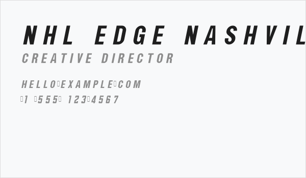 NHL Edge Nashville Business Card